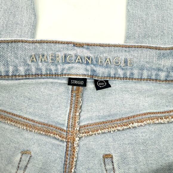 American Eagle Strigid Jeans Womens 10 Regular Super High Rise Baggy Straight - Picture 5 of 10